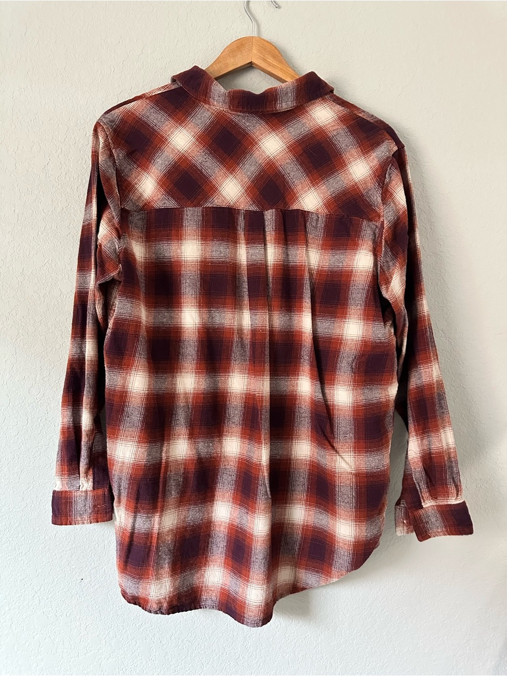GAP Womens Plaid Button-Down Shirt - Rust, Cream, Brown - Picture 4 of 7